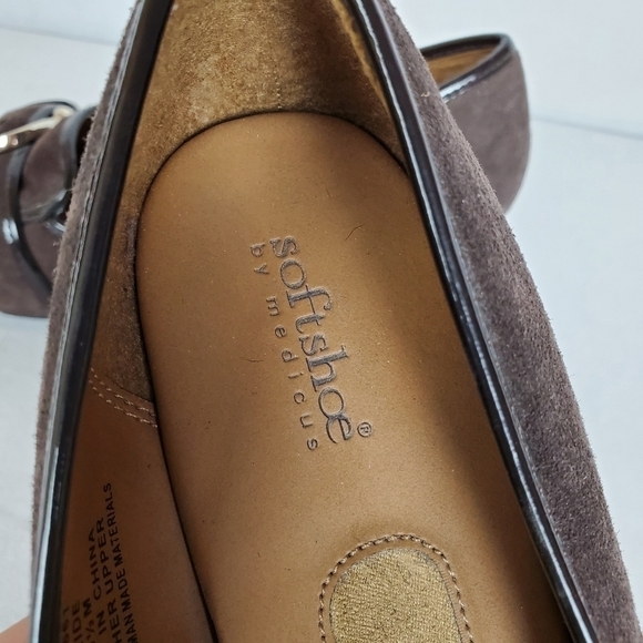 Softshoe by Medicus Pride leather heeled Mary jane pilgrim slip on shoes - Picture 8 of 10